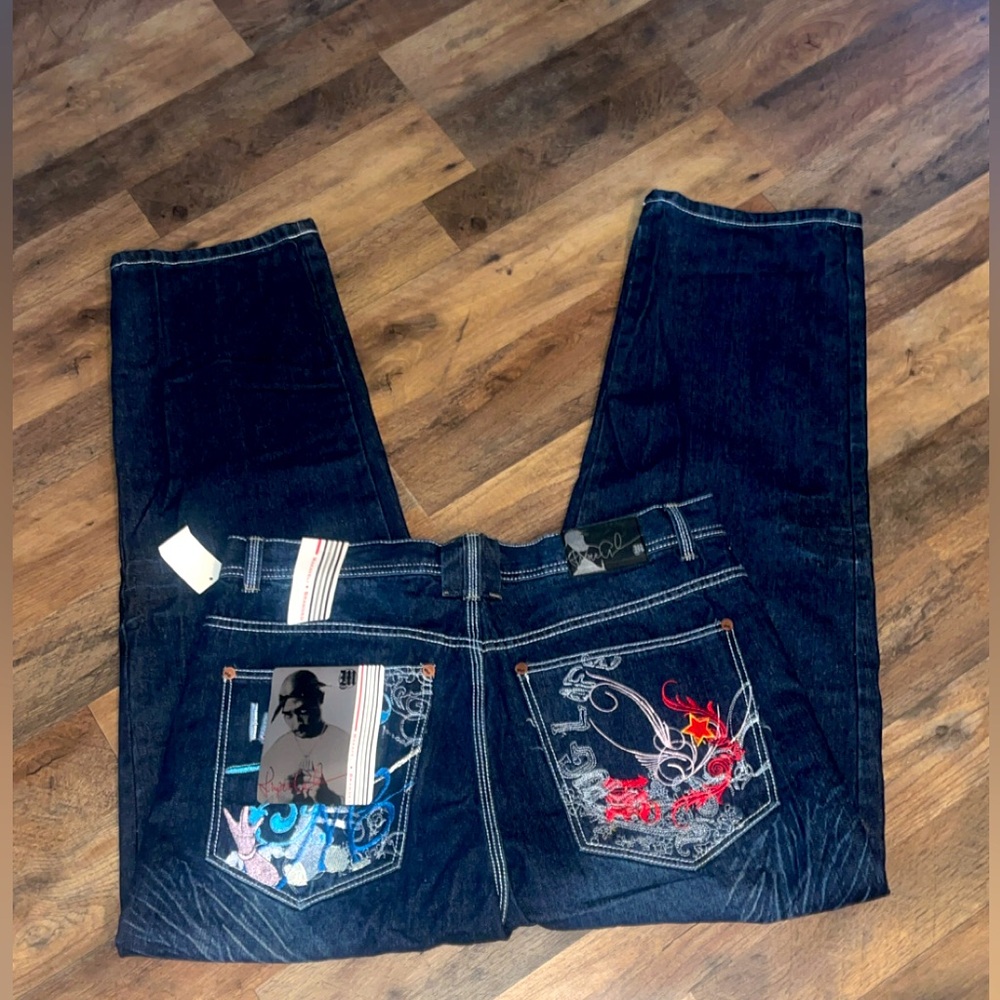 Super Rare Makavelli Tupac Pre Release 36x34 Jeans. Y2k Collector Piece!!!!Nwt